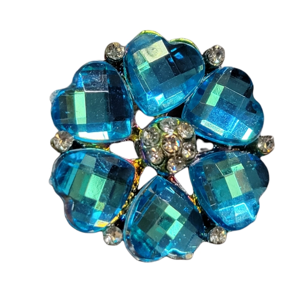 Blue flower snap for snap jewelry